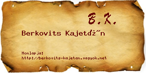 Berkovits Kajetán névjegykártya